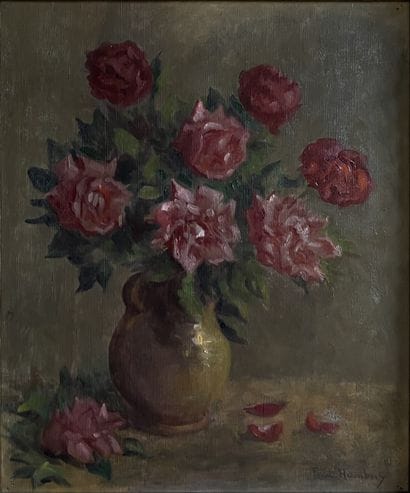 Frédéric HUMBERT (1857-1937): ROSES IN A...