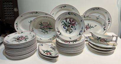 Sarreguemines. Part of a dinner service with...