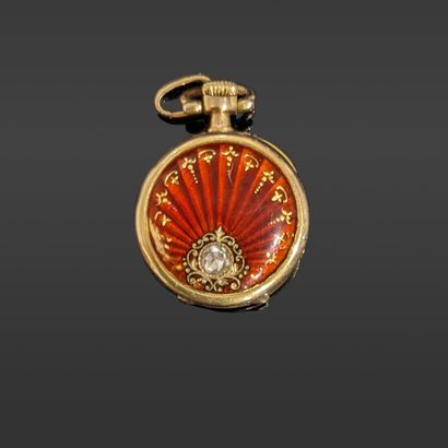 Very small collar-watch in 18K (750) yellow...