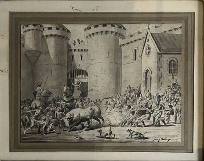 Jean PALUN (19th-20th century) : BULLFIGHTING...
