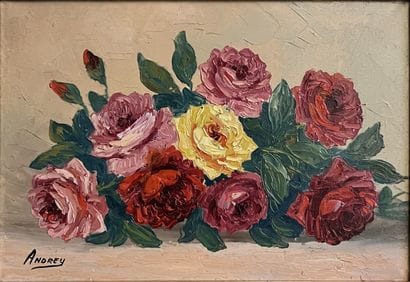 Louis ANDREY (20th century): THROWING ROSES....