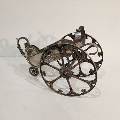 Silver-plated bottle display featuring a...