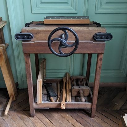 Set of bookbinder's tools and accessories:...