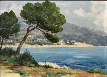 MODERN SCHOOL: VIEWS OF NICE. Two oil paintings...