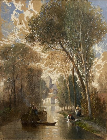 Louis TESSON (1820-1870): LAVENDER AND BATELIER...
