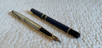 WATERMAN. Gilt metal fountain pen with 18K...