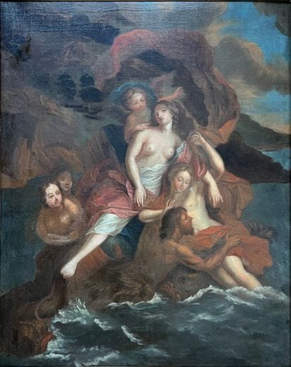 18th century FRENCH SCHOOL: AMPHITRITE. Oil...