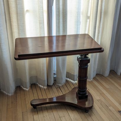 Mahogany reading table, rectangular tilting...