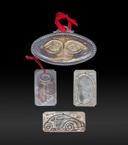Small set of ex-votos in silver (925), featuring...