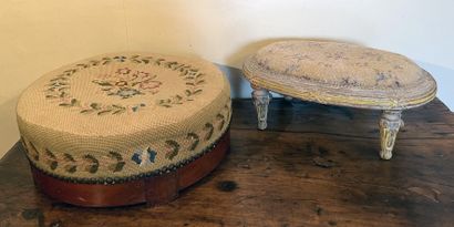 Mahogany and mahogany veneer foot stool,...