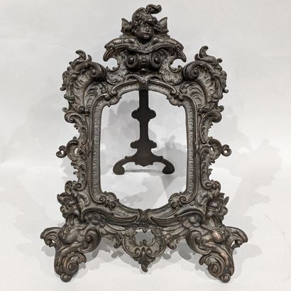 Cast-iron photo frame with molded decoration...