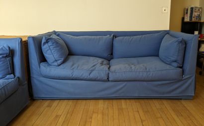 Pair of convertible sofas, upholstered in...