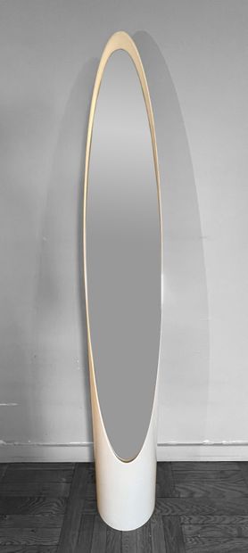 Roger LECAL (20th century). Standing mirror,...