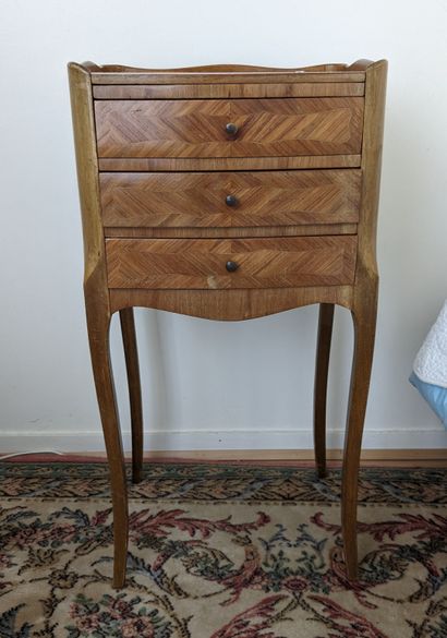 Suite of four rustic chairs in natural wood...