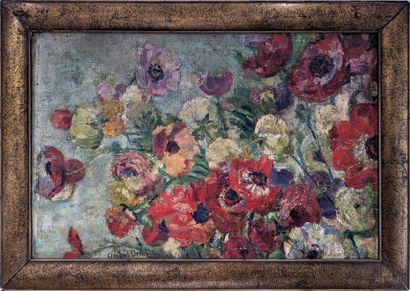 Claudius DENIS (1878-1947) : BRASSEE D'ANEMONES...