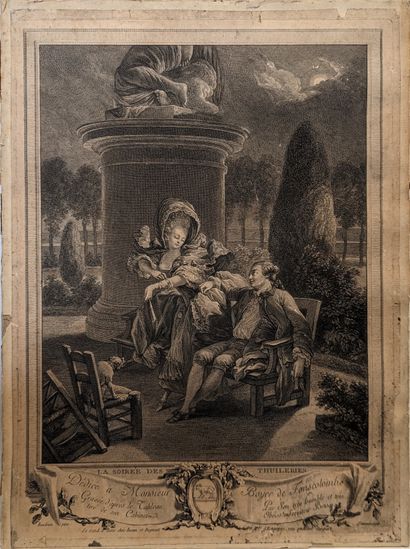 Lot : - gravure en noir « La Soirée des Thuileries...