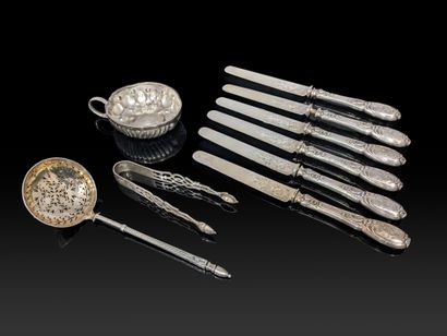 Silver set (925 and 800): - suite of six...