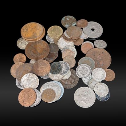 Set of French and foreign demonetized co...
