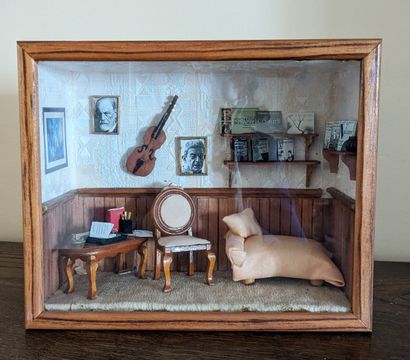 Diorama Cabinet de psychiatre. 22 x 26,5...
