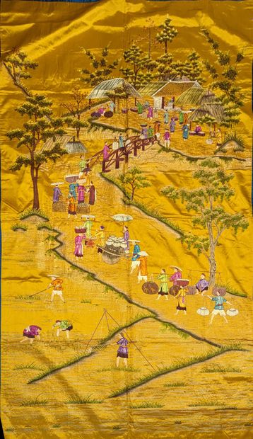 China, 20th century. Rectangular piece in...