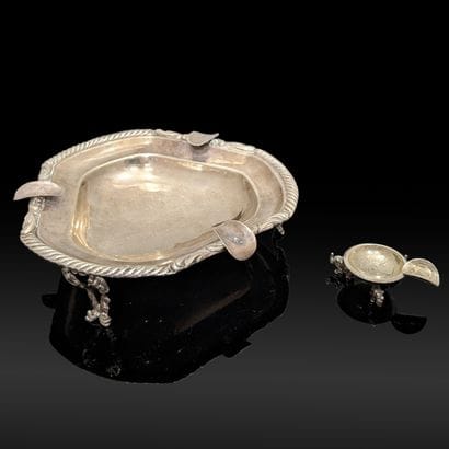 Foreign silver tripod ashtray (800), the...