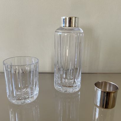 Carafe with glass or cut crystal navette...