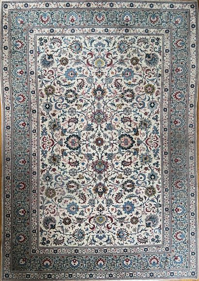 Oriental wool carpet decorated with large...