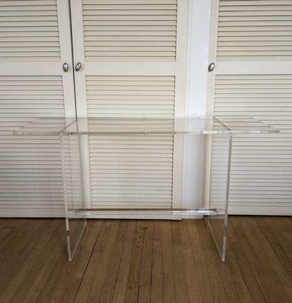 Plexiglas console table, rectangular top...