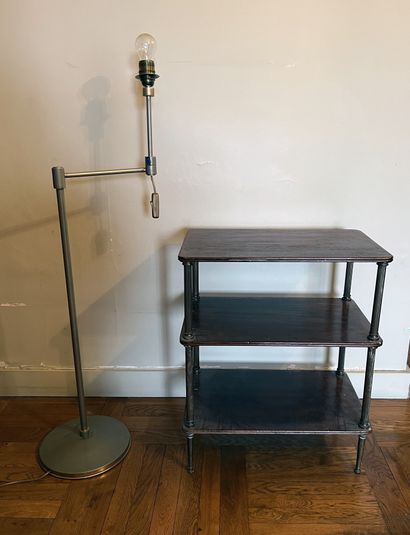 Reading lamp in chromed metal. H. 101 cm....