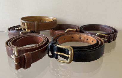 Set of men's leather belts, including Burberry,...