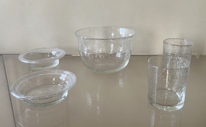 Bubble glass set: cup, tumblers, coaster...
