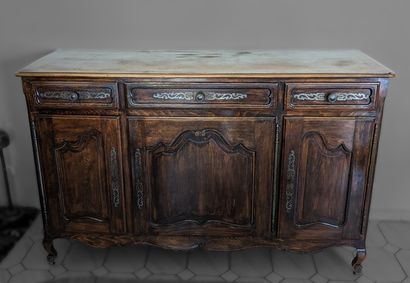 Rustic sideboard in molded natural wood,...