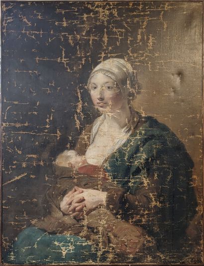 Ecole FLAMANDE du XVIIIe siècle : NOURRICE...