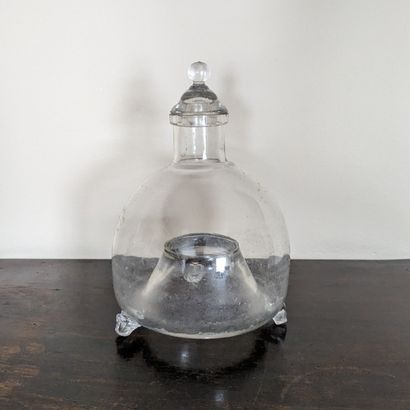 Globular blown glass flycatcher and stopper...