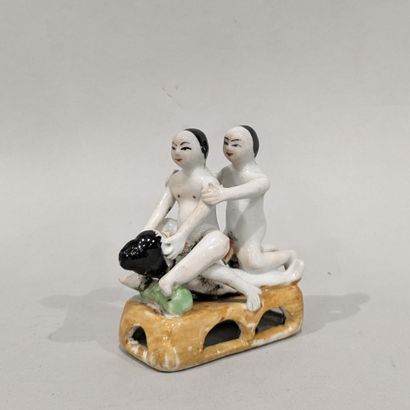 China, 20th century. Small polychrome porcelain...
