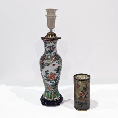 Chinese porcelain baluster vase in the green...