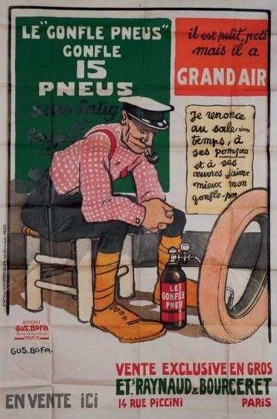 Gus BOFA
Le Gonfle pneus. Affiches Gus Bofa....