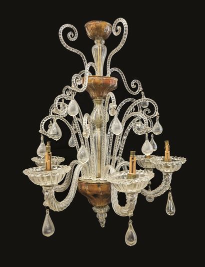 Venise. Lustre à six bras de lumière, en...