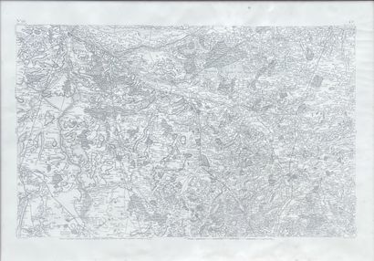 Grand retirage d’une gravure en noir du Loudunois,...