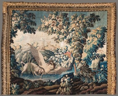 Tapisserie d'Aubusson à sujet d'un paysage...