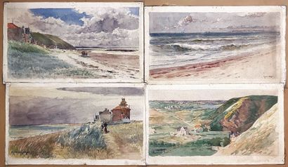 Francis GARAT (1853-?) : BORD DE MER. Quatre...