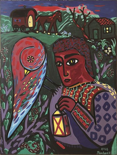 Rémy BLANCHARD (1958-1993) : HOMME ET OISEAU....