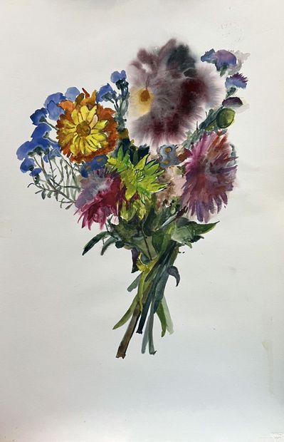 Janine JANET (1913-2000) : BOUQUETS DE FLEURS....