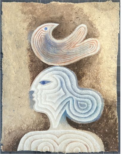 Samuel BRISS (né en 1930) : L'OISEAU SUR...