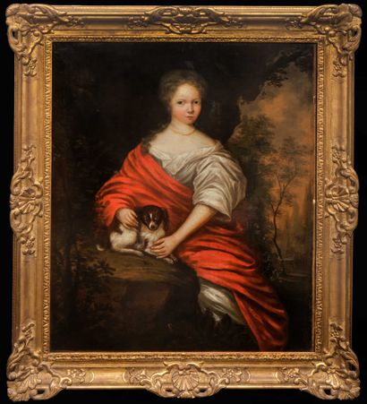 Ecole FRANCAISE vers 1700 : JEUNE FEMME AU...