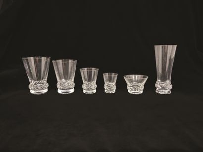 DAUM France. Partie de service de verres...