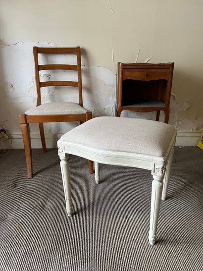 Small bedside table with curved front in...