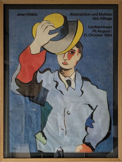 Case of exhibition posters framed in glass,...