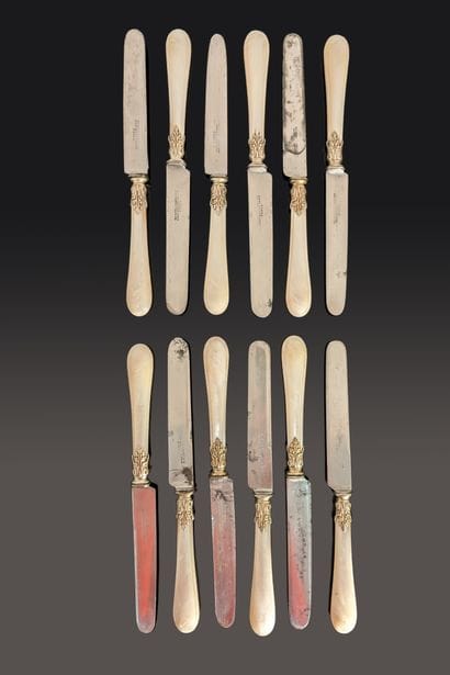 Eighteen large knives and twelve small knives,...