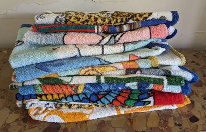 HERMES Paris. Set of thirteen terry towels...